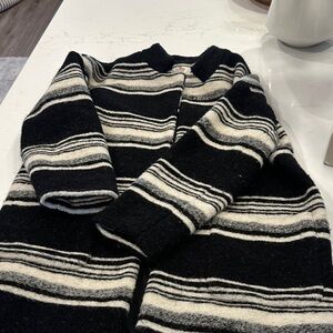 Marine Layer Black and Cream Striped Cardigan